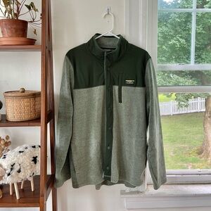 Green sherpa jacket button down